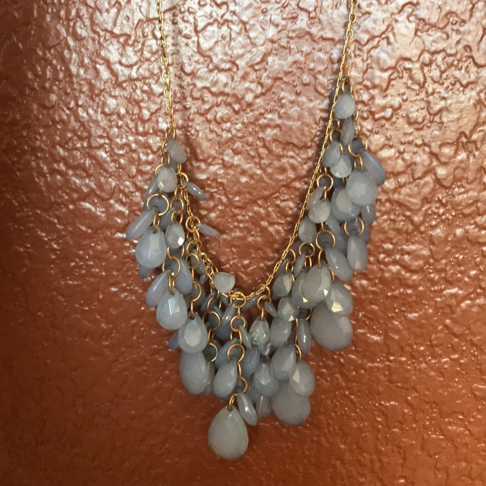 Smokey blue and gold necklace